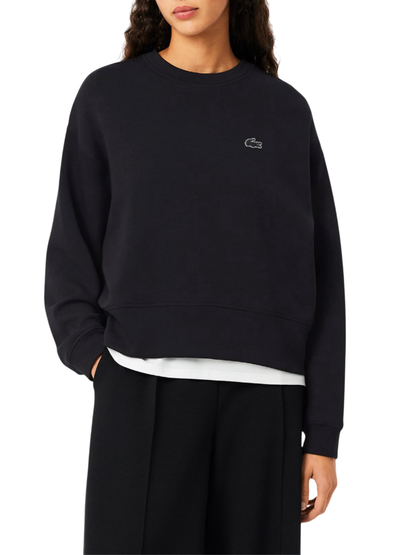 Lacoste felpa oversize donna nero