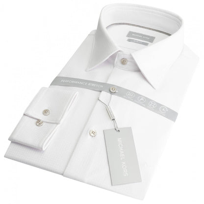 Michael Kors camicia manica lunga Perfermance stretch bianco