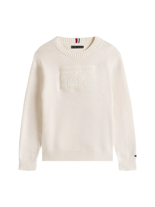 Tommy Hilfiger maglia bambino con logo avorio