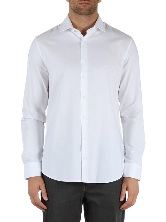 Michael Kors camicia manica lunga slim fit bianco