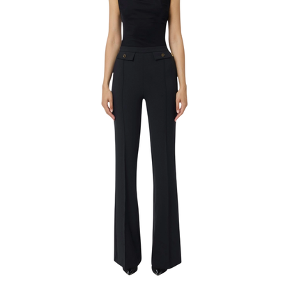 Elisabetta Franchi pantaloni a zampa in crepe nero