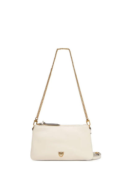 Pinko borsa Double Mini in pelle bianco