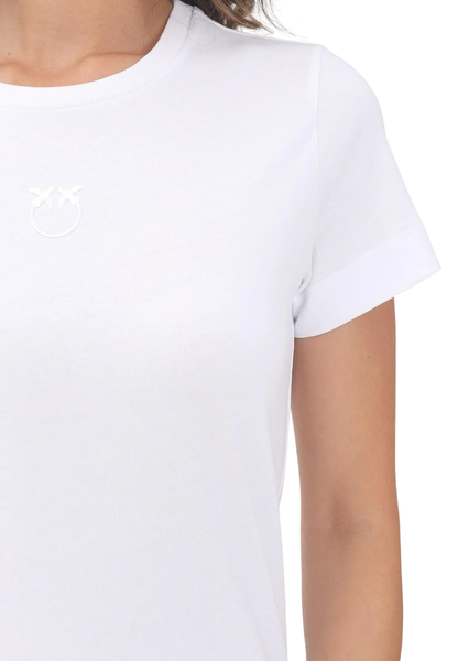 Pinko T-shirt manica corta Bussolotto con logo bianco