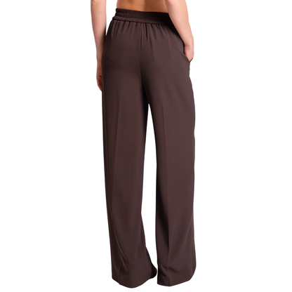 Vicolo pantaloni palazzo in tessuto fluido marrone