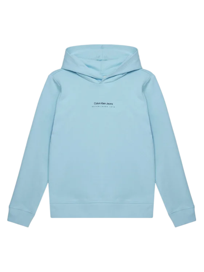 Calvin Klein Jeans felpa con cappuccio Shifted backprint celeste