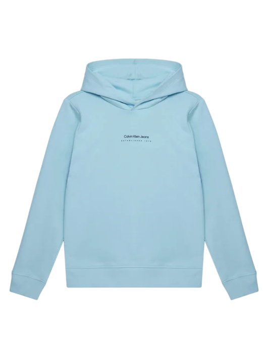 Calvin Klein Jeans felpa con cappuccio Shifted backprint celeste