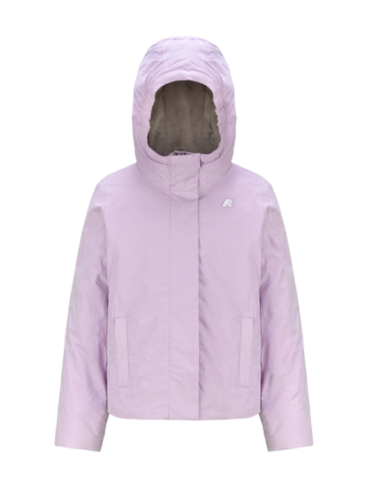 K-WAY piumino con cappuccio p.lily lilla
