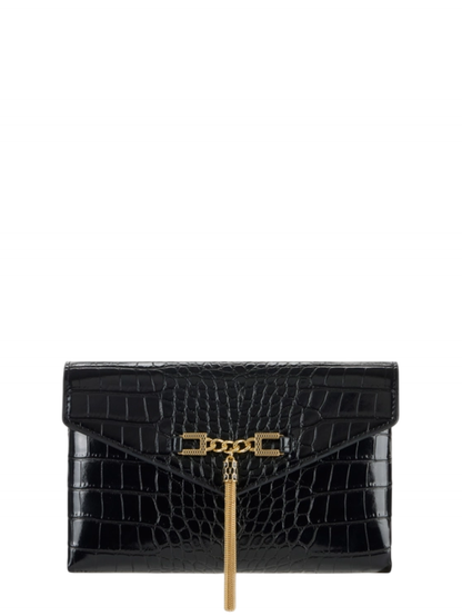 Elisabetta Franchi pochette in ecopelle coccodrillo nero