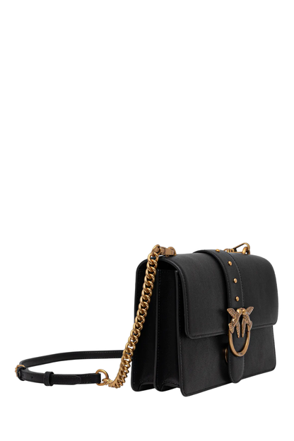Pinko borsa a tracolla Love One Classic in pelle nero oro
