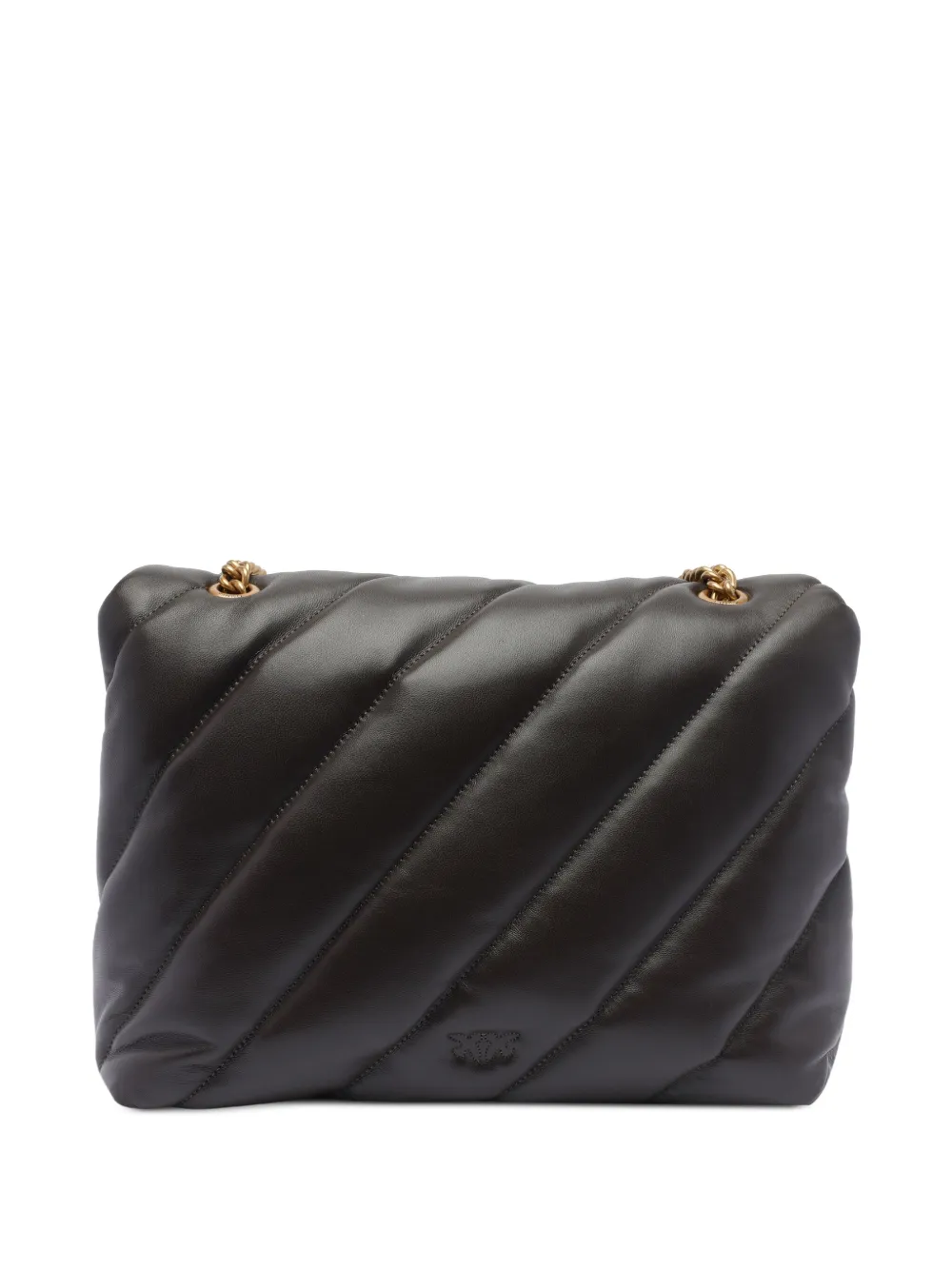 Pinko borsa Love Big Puff Maxi Quilt in pelle trapuntata nero oro