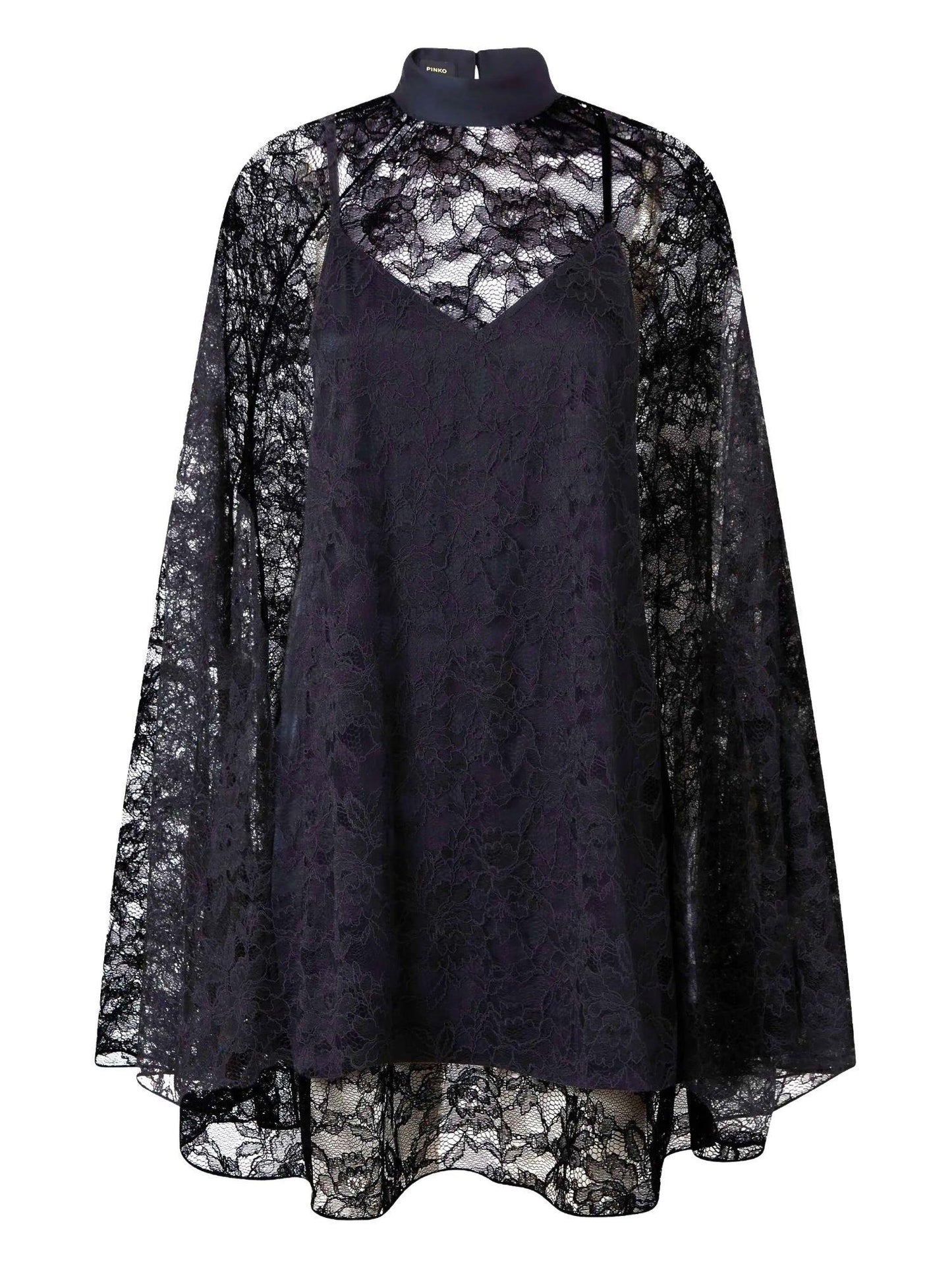 Pinko abito corto Scarabeo in pizzo blu