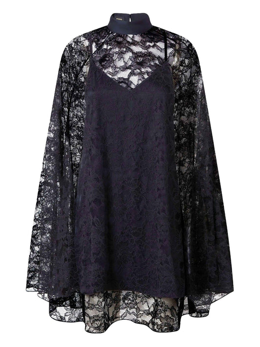 Pinko abito corto Scarabeo in pizzo blu