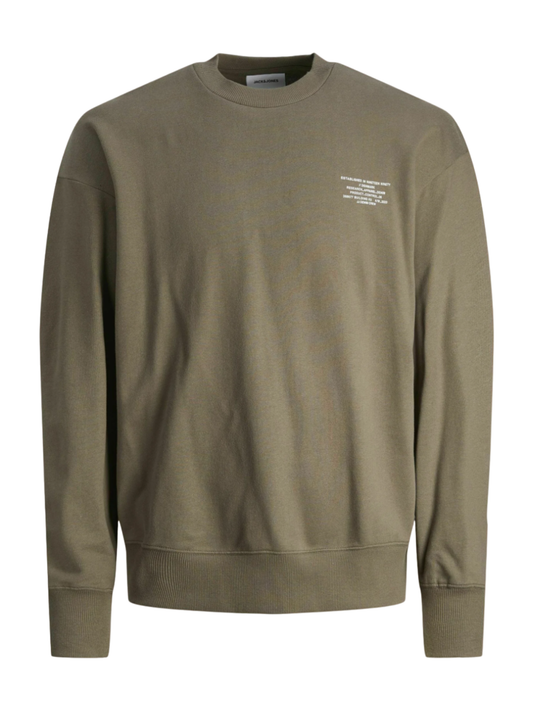 Jack&Jones felpa in spugna di cotone verde militare
