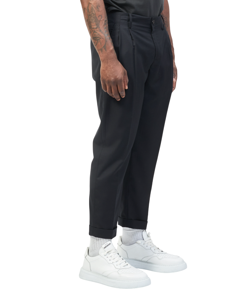 John Richmond pantaloni Rinesti con pinces gamba slim nero