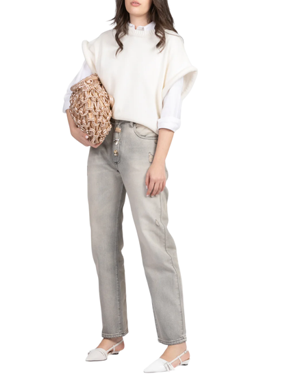 Vicolo jeans Zoe gamba dritta lavaggio grigio