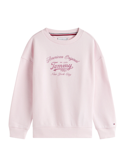 Tommy Hilfiger felpa bambina con logo rosa