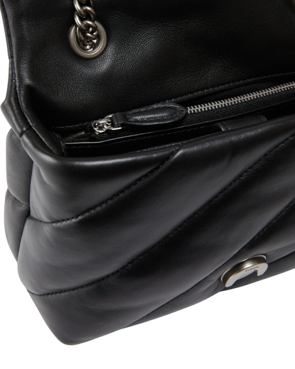 Pinko borsa Love Bag Mini Puff in pelle trapuntata nero argento