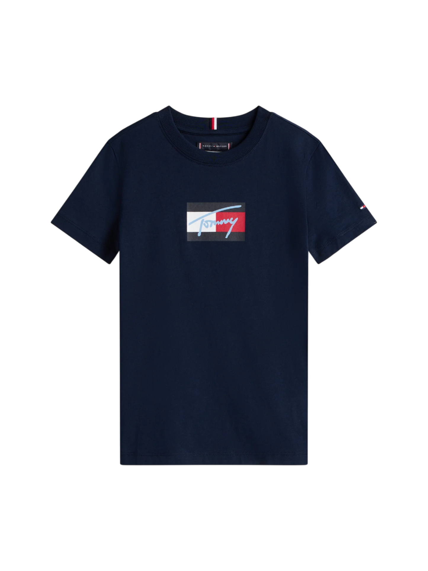 Tommy Hilfiger Iconic Flag Kurzarm-T-Shirt in Blau