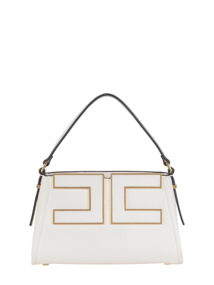 Elisabetta Franchi borsa in ecopelle con logo bianco latte