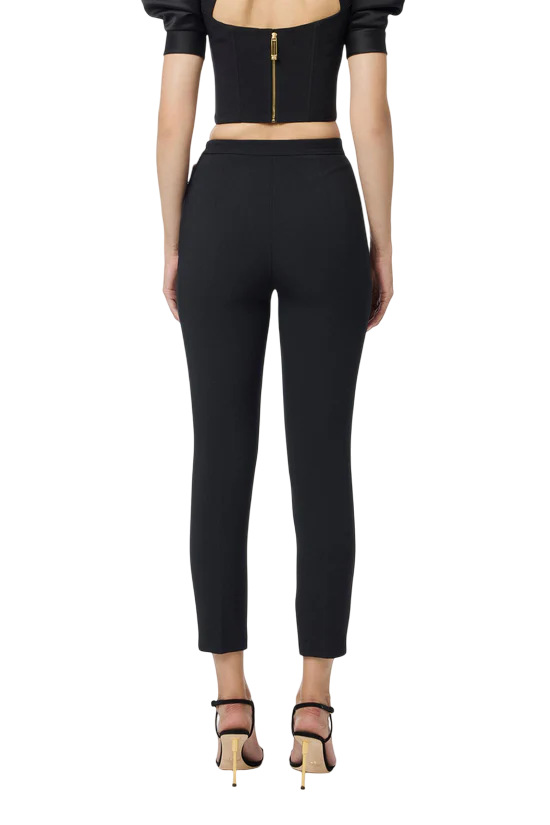 Elisabetta Franchi pantaloni slim in crepe nero