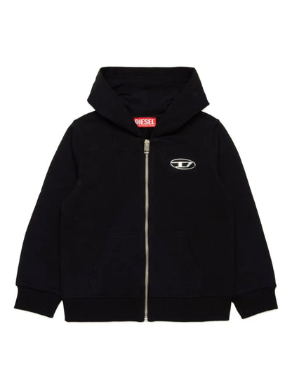 Diesel felpa con zip e cappuccio Smacis nero