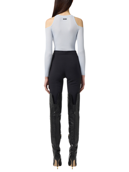 Elisabetta Franchi pantaloni slim in crepe nero