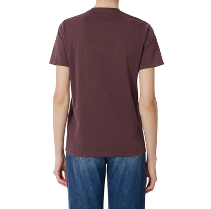 Elisabetta Franchi T-shirt in jersey con collana logata borgogna