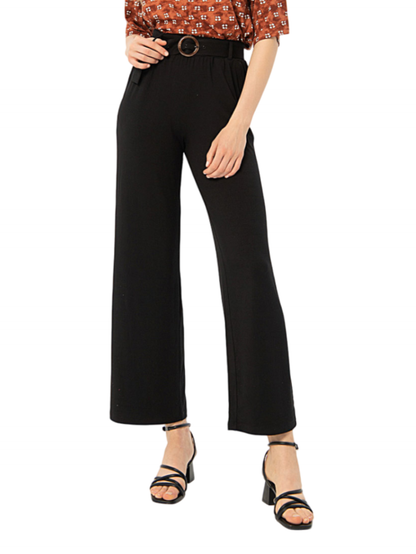 Surkana pantaloni vita alta con cintura nero