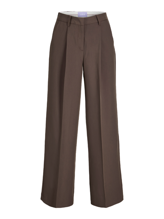 Jjxx pantaloni donna vita alta con pinces marrone