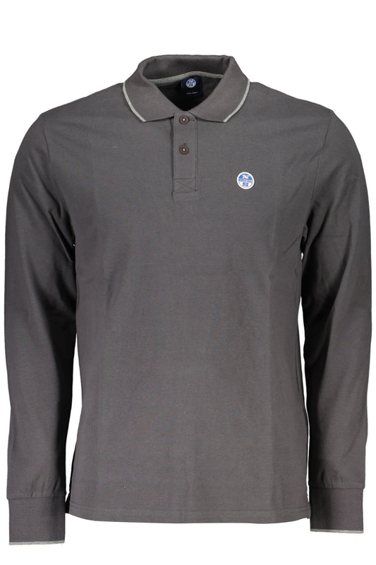 North Sails Herren Langarm-Poloshirt Grau